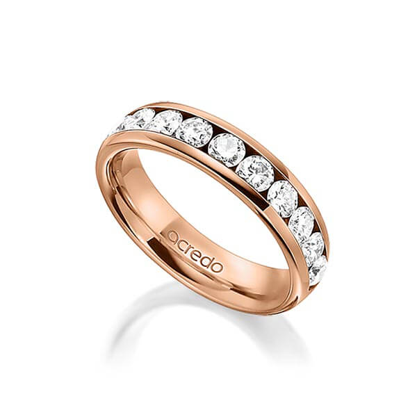 klassischer Memoire-Trauring/Ehering in außen Rotgold 585 , innen Rotgold 585 halbausgefasst mit zus. 1,1 ct. Brillant tw, si von acredo - A-1558-5 klassischer Memoire-Trauring/Ehering in außen Rotgold 585 , innen Rotgold 585 halbausgefasst mit zus. 1,1 ct. Brillant tw, si von acredo - A-1558-5