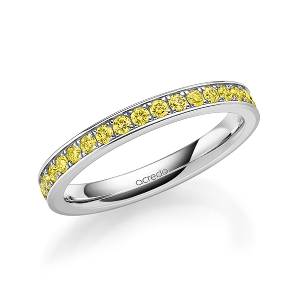 klassischer Memoire-Trauring/Ehering in außen Weißgold 585 , innen Weißgold 585 halbausgefasst mit zus. 0,34 ct. Brillant gelb von acredo - A-1679-20 klassischer Memoire-Trauring/Ehering in außen Weißgold 585 , innen Weißgold 585 halbausgefasst mit zus. 0,34 ct. Brillant gelb von acredo - A-1679-20
