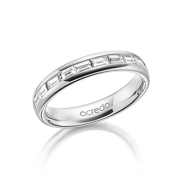 klassischer Memoire-Trauring/Ehering in außen Weißgold 585 , innen Weißgold 585 halbausgefasst mit zus. 0,8 ct. Baguette-Diamant tw, vs von acredo - A-1557-4 klassischer Memoire-Trauring/Ehering in außen Weißgold 585 , innen Weißgold 585 halbausgefasst mit zus. 0,8 ct. Baguette-Diamant tw, vs von acredo - A-1557-4