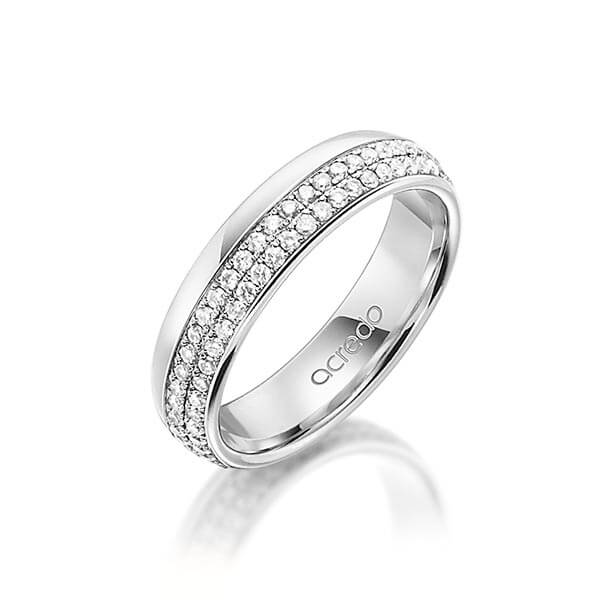 klassischer Memoire-Trauring/Ehering in außen Weißgold 585 , innen Weißgold 585 vollausgefasst mit zus. 0,752 ct. Brillant tw, si von acredo - A-1560-7 klassischer Memoire-Trauring/Ehering in außen Weißgold 585 , innen Weißgold 585 vollausgefasst mit zus. 0,752 ct. Brillant tw, si von acredo - A-1560-7