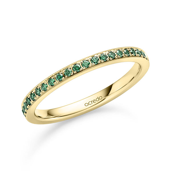 klassischer Memoire-Trauring/Ehering in Gelbgold 585 halbausgefasst mit zus. 0,21 ct. Brillant von acredo