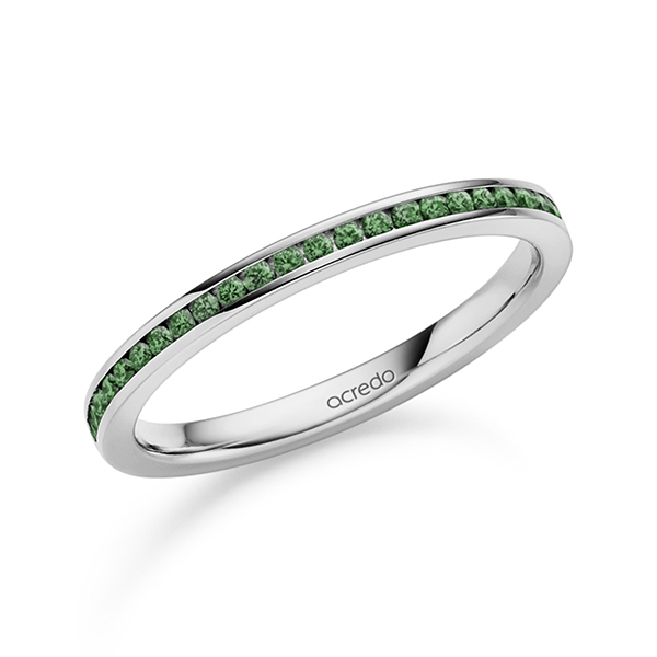 klassischer Memoire-Trauring/Ehering in Graugold 585 halbausgefasst mit zus. 0,192 ct. Brillant von acredo
