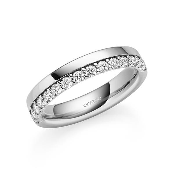klassischer Memoire-Trauring/Ehering in Graugold 585 halbausgefasst mit zus. 0,42 ct. tw, si von acredo - A-2111-10 klassischer Memoire-Trauring/Ehering in Graugold 585 halbausgefasst mit zus. 0,42 ct. tw, si von acredo - A-2111-10