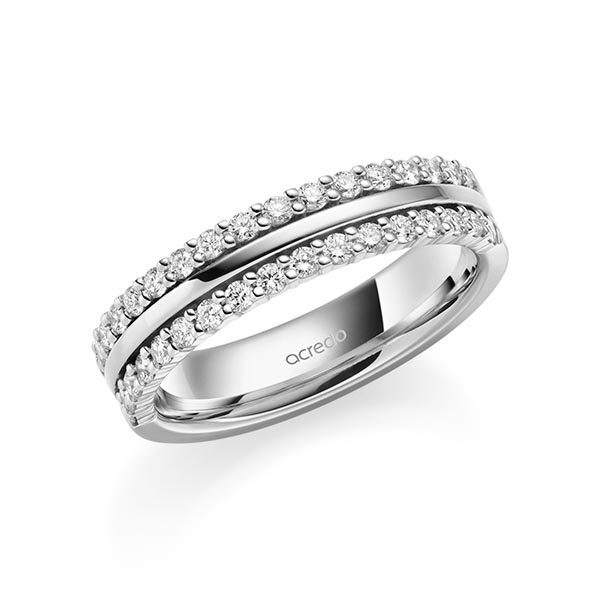 klassischer Memoire-Trauring/Ehering in Graugold 585 halbausgefasst mit zus. 0,51 ct. tw, si von acredo - A-2110-10 klassischer Memoire-Trauring/Ehering in Graugold 585 halbausgefasst mit zus. 0,51 ct. tw, si von acredo - A-2110-10