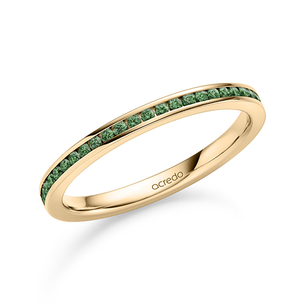 klassischer Memoire-Trauring/Ehering in Roségold 585 halbausgefasst mit zus. 0,192 ct. Brillant von acredo