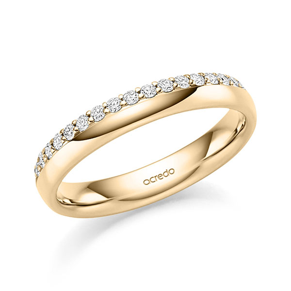 klassischer Memoire-Trauring/Ehering in Roségold 585 halbausgefasst mit zus. 0,27 ct. tw, si von acredo