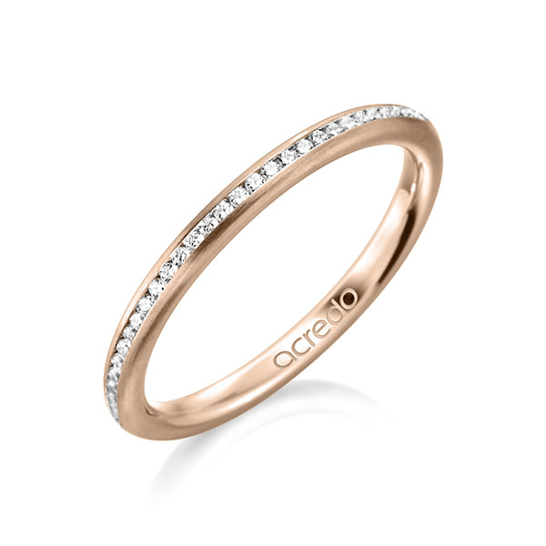 klassischer Memoire-Trauring/Ehering in Rotgold 585 halbausgefasst mit zus. 0,145 ct. Brillant tw, si von acredo - A-1592-4 klassischer Memoire-Trauring/Ehering in Rotgold 585 halbausgefasst mit zus. 0,145 ct. Brillant tw, si von acredo - A-1592-4