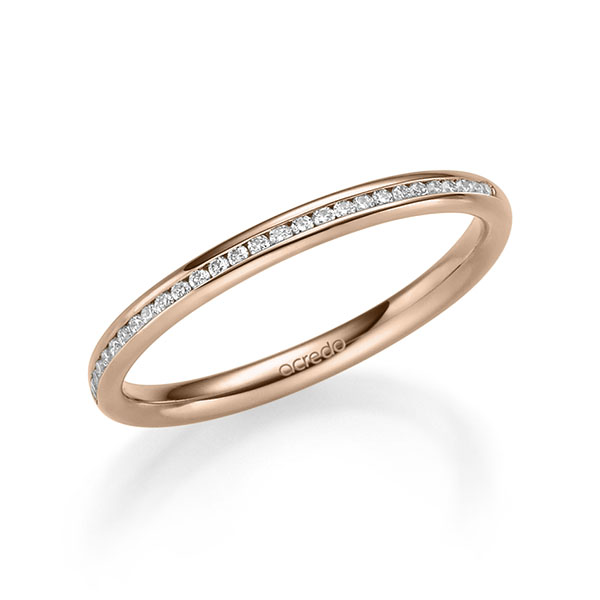 klassischer Memoire-Trauring/Ehering in Rotgold 585 halbausgefasst mit zus. 0,14 ct. Brillant tw, si von acredo - A-2222-4 klassischer Memoire-Trauring/Ehering in Rotgold 585 halbausgefasst mit zus. 0,14 ct. Brillant tw, si von acredo - A-2222-4