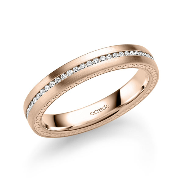 klassischer Memoire-Trauring/Ehering in Rotgold 585 vollausgefasst mit zus. 0,295 ct. Brillant tw, si von acredo - A-2373-10 klassischer Memoire-Trauring/Ehering in Rotgold 585 vollausgefasst mit zus. 0,295 ct. Brillant tw, si von acredo - A-2373-10
