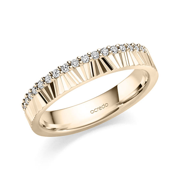 klassischer Memoire-Trauring/Ehering in Signature Gold 585 halbausgefasst mit zus. 0,19 ct. tw, si von acredo - S-1414-6 klassischer Memoire-Trauring/Ehering in Signature Gold 585 halbausgefasst mit zus. 0,19 ct. tw, si von acredo - S-1414-6