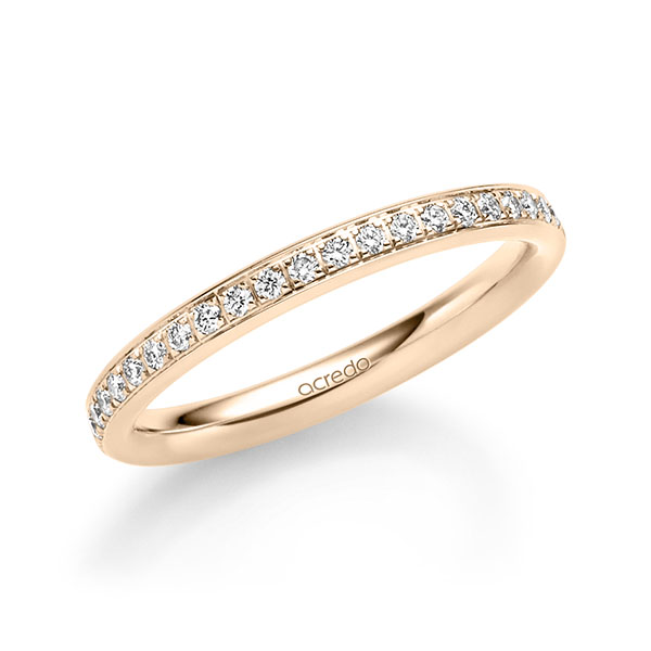 klassischer Memoire-Trauring/Ehering in Signature Gold 585 halbausgefasst mit zus. 0,22 ct. Brillant tw, si von acredo