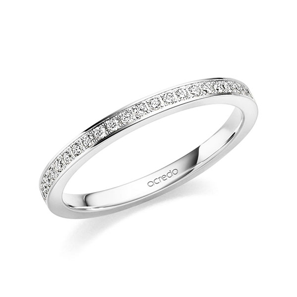 klassischer Memoire-Trauring/Ehering in Weißgold 585 halbausgefasst mit zus. 0,184 ct. Brillant tw, si von acredo - S-1398-5 klassischer Memoire-Trauring/Ehering in Weißgold 585 halbausgefasst mit zus. 0,184 ct. Brillant tw, si von acredo - S-1398-5