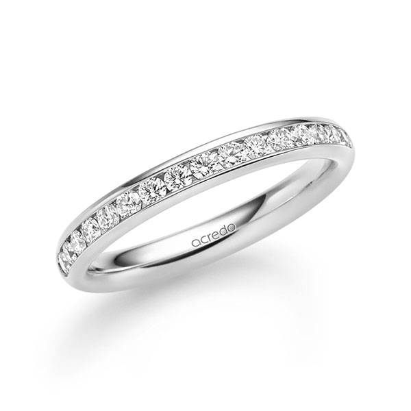 klassischer Memoire-Trauring/Ehering in Weißgold 585 halbausgefasst mit zus. 0,48 ct. Brillant tw, si von acredo - A-1722-6 klassischer Memoire-Trauring/Ehering in Weißgold 585 halbausgefasst mit zus. 0,48 ct. Brillant tw, si von acredo - A-1722-6