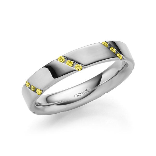 klassischer Trauring/Ehering in außen Graugold 585 , innen Graugold 585 mit zus. 0,21 ct. Brillant gelb von acredo klassischer Trauring/Ehering in außen Graugold 585 , innen Graugold 585 mit zus. 0,21 ct. Brillant gelb von acredo