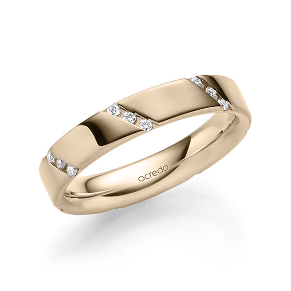 klassischer Trauring/Ehering in außen Signature Gold 375 , innen Signature Gold 375 mit zus. 0,21 ct. Brillant tw, si von acredo - A-1977-22 klassischer Trauring/Ehering in außen Signature Gold 375 , innen Signature Gold 375 mit zus. 0,21 ct. Brillant tw, si von acredo - A-1977-22
