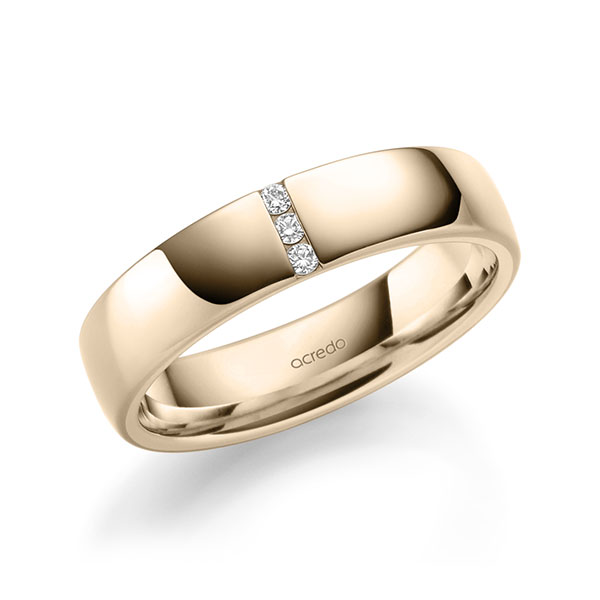 klassischer Trauring/Ehering in außen Signature Gold 585 , innen Signature Gold 585 mit zus. 0,06 ct. Brillant tw, si von acredo