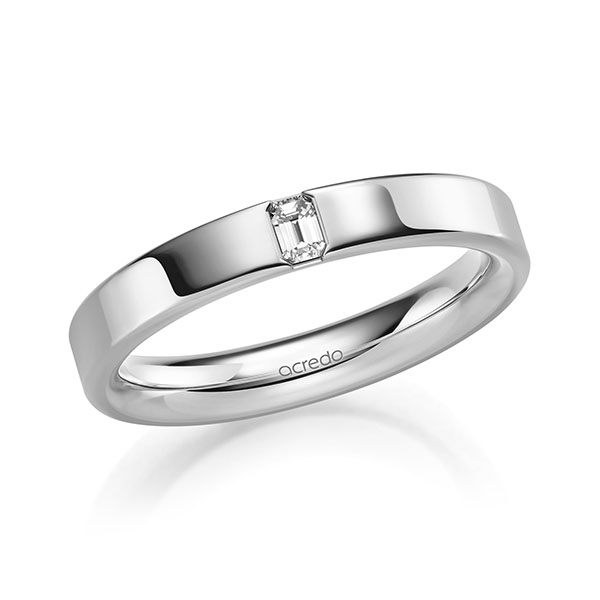 klassischer Trauring/Ehering in außen Weißgold 585 , innen Weißgold 585 mit zus. 0,1 ct. tw, vs von acredo - A-2136-17 klassischer Trauring/Ehering in außen Weißgold 585 , innen Weißgold 585 mit zus. 0,1 ct. tw, vs von acredo - A-2136-17
