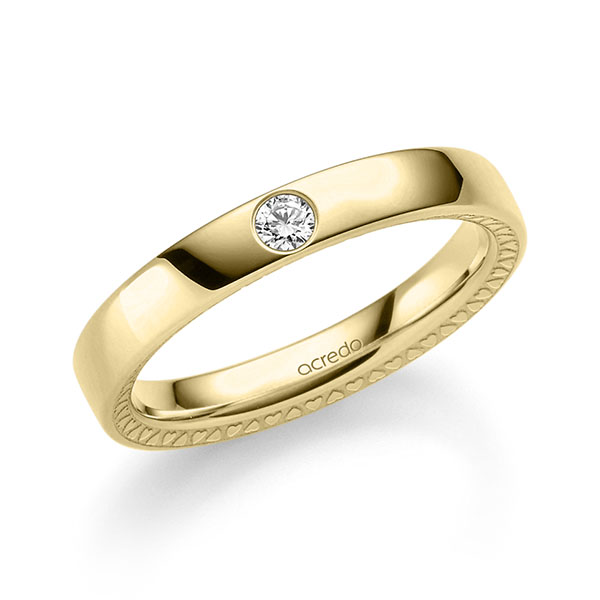 klassischer Trauring/Ehering in Gelbgold 375 mit zus. 0,06 ct. Brillant tw, si von acredo - A-2369-9 klassischer Trauring/Ehering in Gelbgold 375 mit zus. 0,06 ct. Brillant tw, si von acredo - A-2369-9