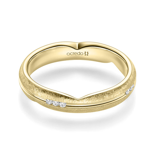 klassischer Trauring/Ehering in Gelbgold 375 mit zus. 0,096 ct. Brillant tw, si von acredo - A-2360-9