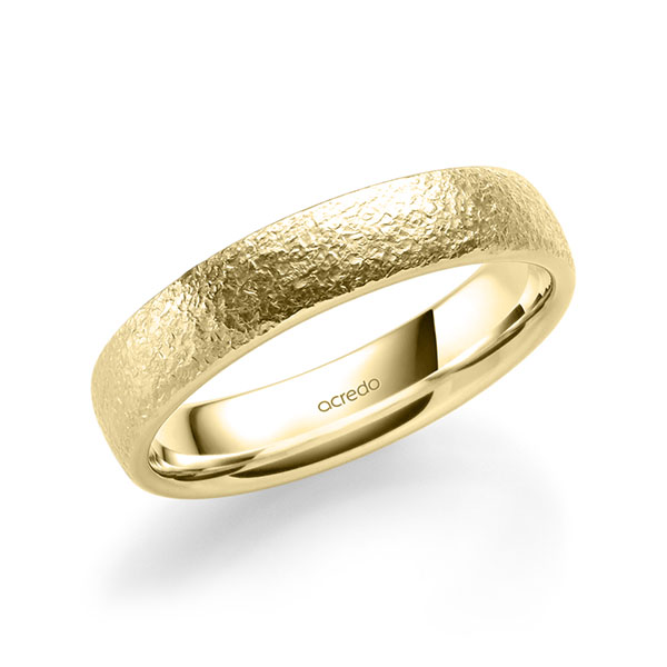 klassischer Trauring/Ehering in Gelbgold 585 crushed Struktur von acredo