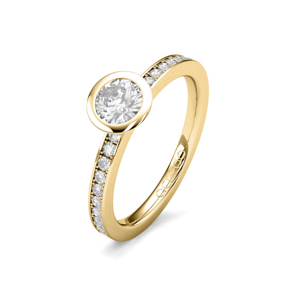 klassischer Trauring/Ehering in Gelbgold 585 mit 0,4 ct. + zus. 0,2 ct. Brillant tw, si von acredo