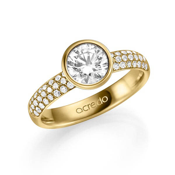 klassischer Trauring/Ehering in Gelbgold 585 mit 1 ct. + zus. 0,432 ct. Brillant tw, vs tw, si von acredo - A-1335-2 klassischer Trauring/Ehering in Gelbgold 585 mit 1 ct. + zus. 0,432 ct. Brillant tw, vs tw, si von acredo - A-1335-2