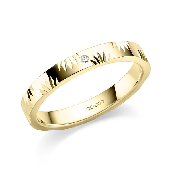 klassischer Trauring/Ehering in Gelbgold 585 mit zus. 0,008 ct. Brillant tw, si von acredo - S-1400-1 klassischer Trauring/Ehering in Gelbgold 585 mit zus. 0,008 ct. Brillant tw, si von acredo - S-1400-1