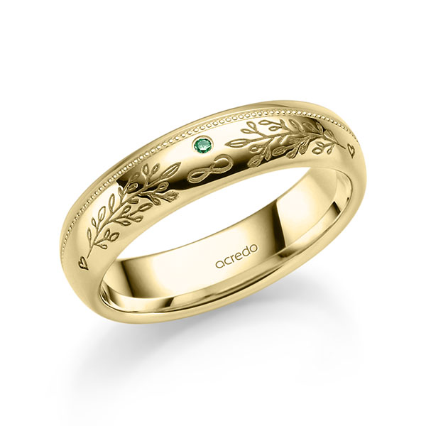 klassischer Trauring/Ehering in Gelbgold 585 mit zus. 0,016 ct. Brillant von acredo