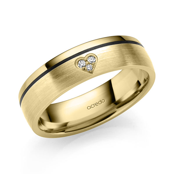klassischer Trauring/Ehering in Gelbgold 585 mit zus. 0,021 ct. Brillant tw, si von acredo - S-1305-17 klassischer Trauring/Ehering in Gelbgold 585 mit zus. 0,021 ct. Brillant tw, si von acredo - S-1305-17