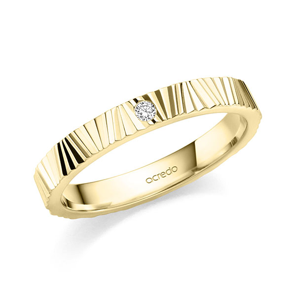 klassischer Trauring/Ehering in Gelbgold 585 mit zus. 0,025 ct. Brillant tw, vs von acredo - S-1415-3 klassischer Trauring/Ehering in Gelbgold 585 mit zus. 0,025 ct. Brillant tw, vs von acredo - S-1415-3