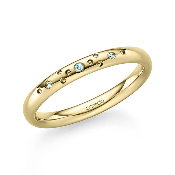 klassischer Trauring/Ehering in Gelbgold 585 mit zus. 0,02 ct. Brillant iceblue von acredo