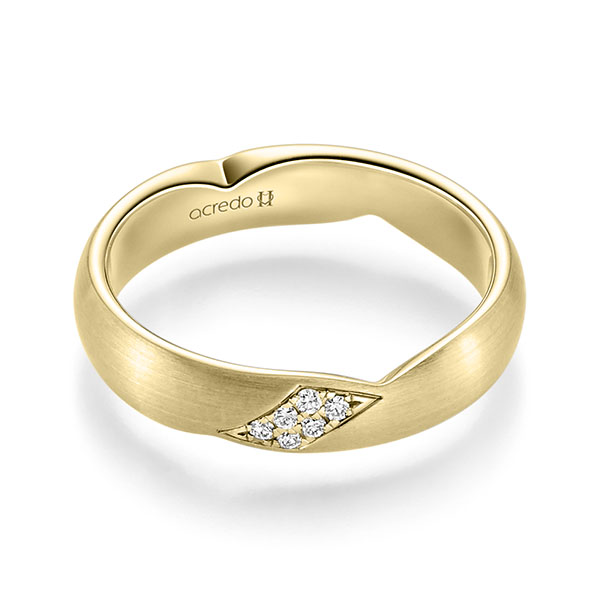 klassischer Trauring/Ehering in Gelbgold 585 mit zus. 0,048 ct. Brillant tw, si von acredo