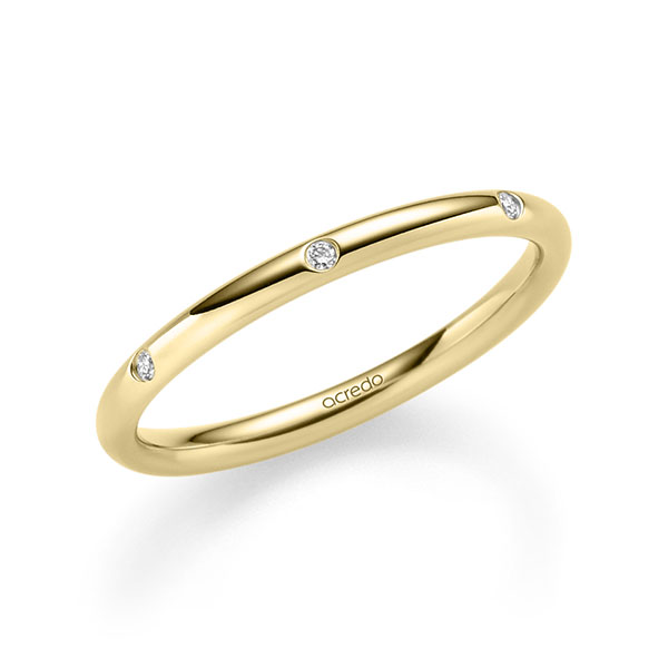 klassischer Trauring/Ehering in Gelbgold 585 mit zus. 0,056 ct. Brillant tw, si von acredo