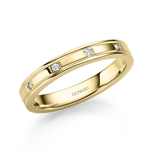 klassischer Trauring/Ehering in Gelbgold 585 mit zus. 0,05 ct. Brillant tw, si von acredo