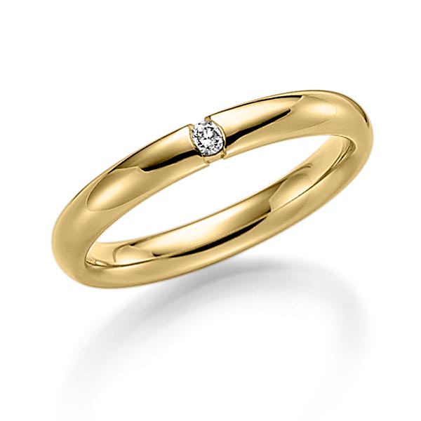 klassischer Trauring/Ehering in Gelbgold 585 mit zus. 0,05 ct. Brillant tw, si von Steinberg
