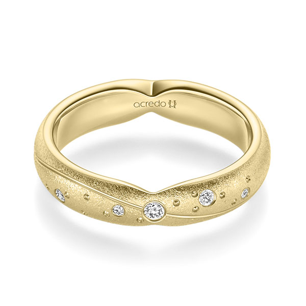 klassischer Trauring/Ehering in Gelbgold 585 mit zus. 0,065 ct. Brillant tw, si von acredo