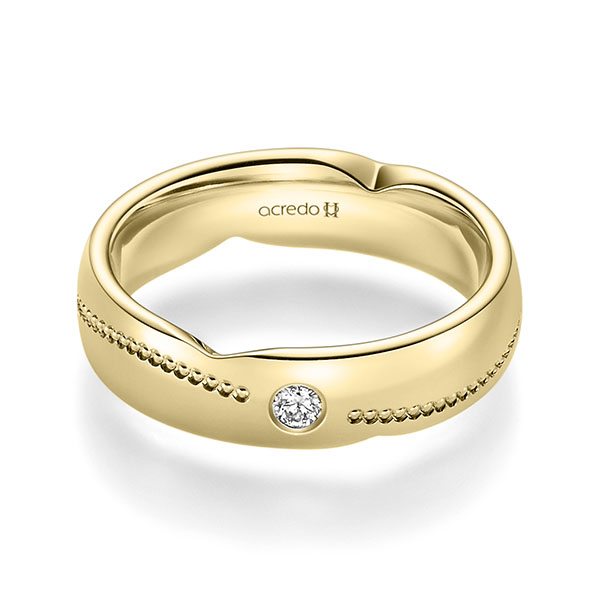klassischer Trauring/Ehering in Gelbgold 585 mit zus. 0,06 ct. Brillant tw, si von acredo - A-2394-9 klassischer Trauring/Ehering in Gelbgold 585 mit zus. 0,06 ct. Brillant tw, si von acredo - A-2394-9