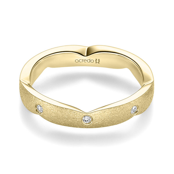 klassischer Trauring/Ehering in Gelbgold 585 mit zus. 0,12 ct. Brillant tw, si von acredo