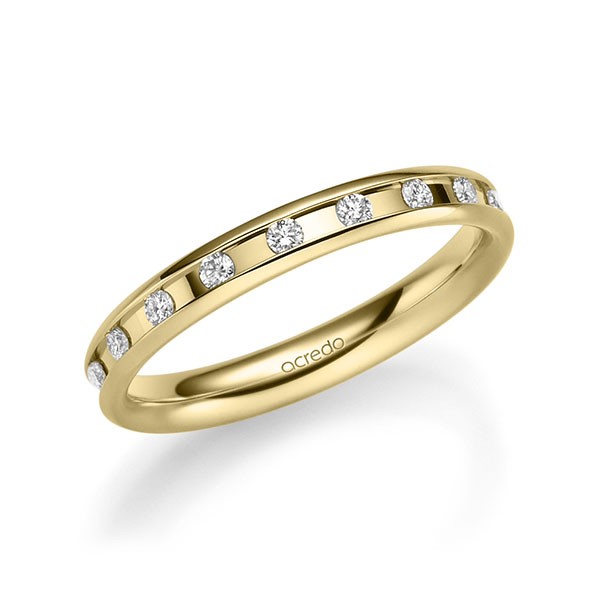 klassischer Trauring/Ehering in Gelbgold 585 mit zus. 0,18 ct. Brillant tw, si von acredo - A-2217-3 klassischer Trauring/Ehering in Gelbgold 585 mit zus. 0,18 ct. Brillant tw, si von acredo - A-2217-3