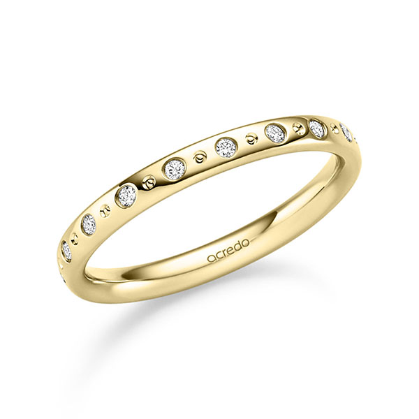 klassischer Trauring/Ehering in Gelbgold 585 mit zus. 0,18 ct. Brillant tw, si von acredo