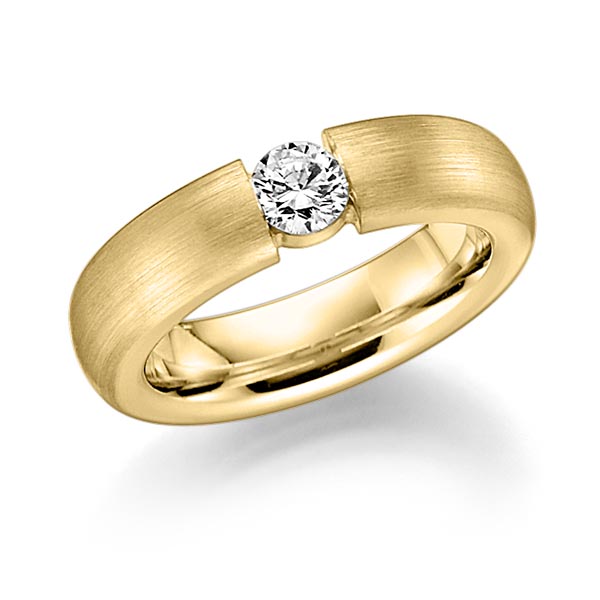 klassischer Trauring/Ehering in Gelbgold 585 mit zus. 0,25 ct. Brillant tw, si von Steinberg
