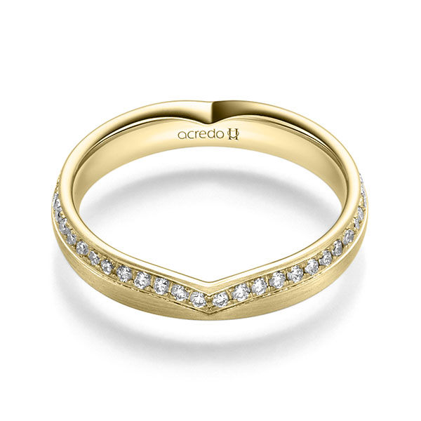 klassischer Trauring/Ehering in Gelbgold 585 mit zus. 0,384 ct. Brillant tw, si von acredo