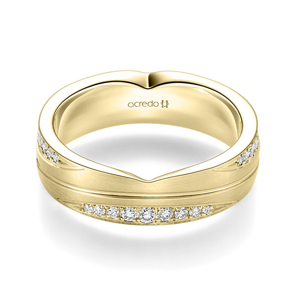 klassischer Trauring/Ehering in Gelbgold 585 mit zus. 0,384 ct. Brillant tw, si von acredo - A-2356-7