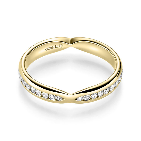 klassischer Trauring/Ehering in Gelbgold 585 mit zus. 0,542 ct. Brillant tw, si von acredo