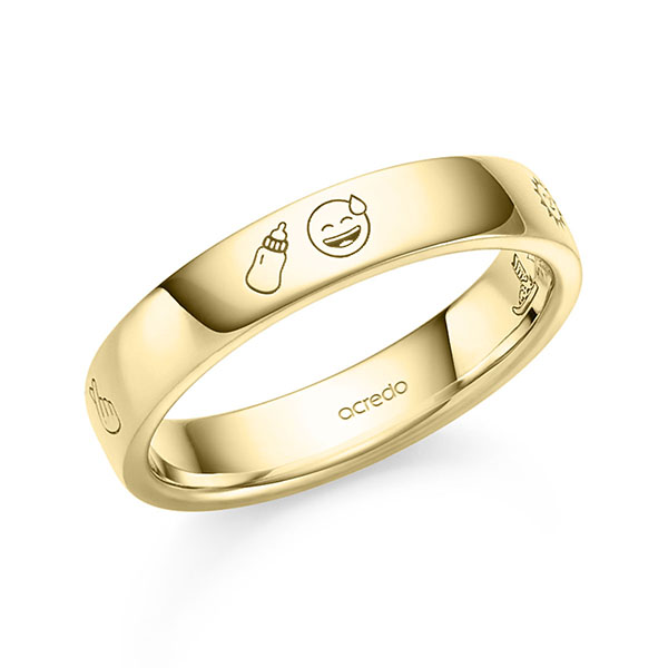 klassischer Trauring/Ehering in Gelbgold 585 von acredo