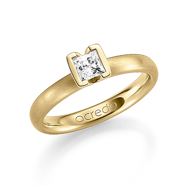 klassischer Trauring/Ehering in Gelbgold 750 mit 0,4 ct. Prinzess-Diamant tw, vs von acredo - A-1212-10 klassischer Trauring/Ehering in Gelbgold 750 mit 0,4 ct. Prinzess-Diamant tw, vs von acredo - A-1212-10