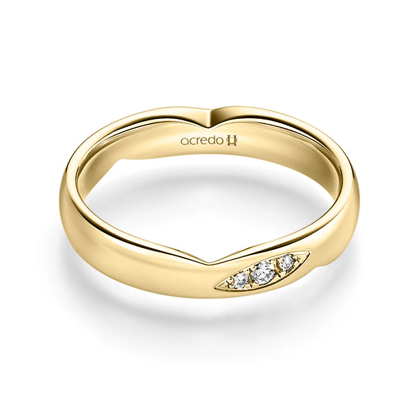 klassischer Trauring/Ehering in Gelbgold 750 mit zus. 0,045 ct. Brillant tw, si von acredo - A-2254-9