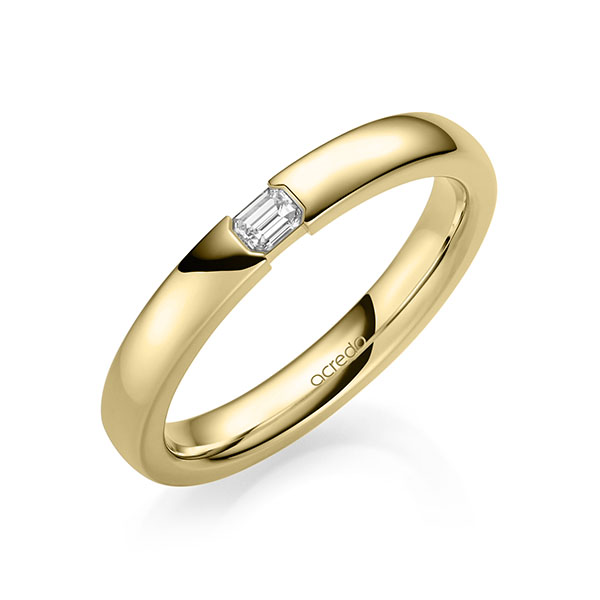 klassischer Trauring/Ehering in Gelbgold 750 mit zus. 0,1 ct. tw, vs von acredo - A-2137-6