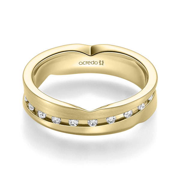 klassischer Trauring/Ehering in Gelbgold 750 mit zus. 0,315 ct. Brillant tw, si von acredo - A-2363-19