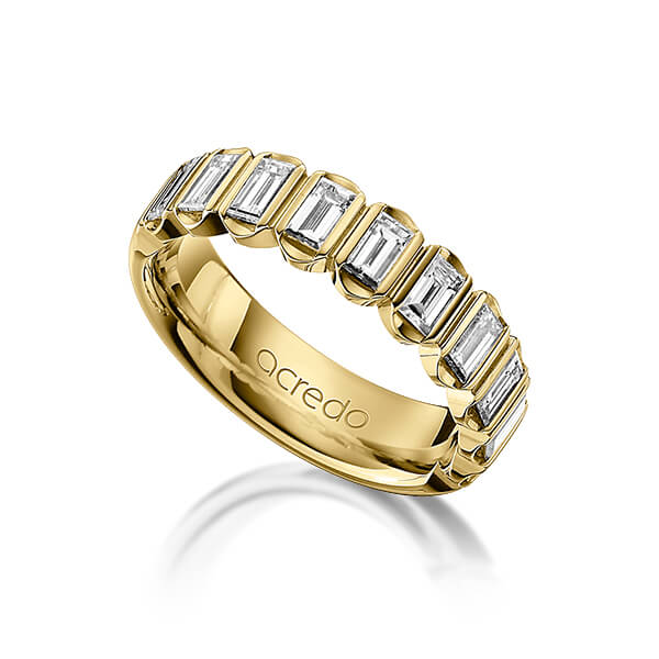 klassischer Trauring/Ehering in Gelbgold 750 mit zus. 1,2 ct. Baguette-Diamant tw, vs von acredo - A-1220-2 klassischer Trauring/Ehering in Gelbgold 750 mit zus. 1,2 ct. Baguette-Diamant tw, vs von acredo - A-1220-2